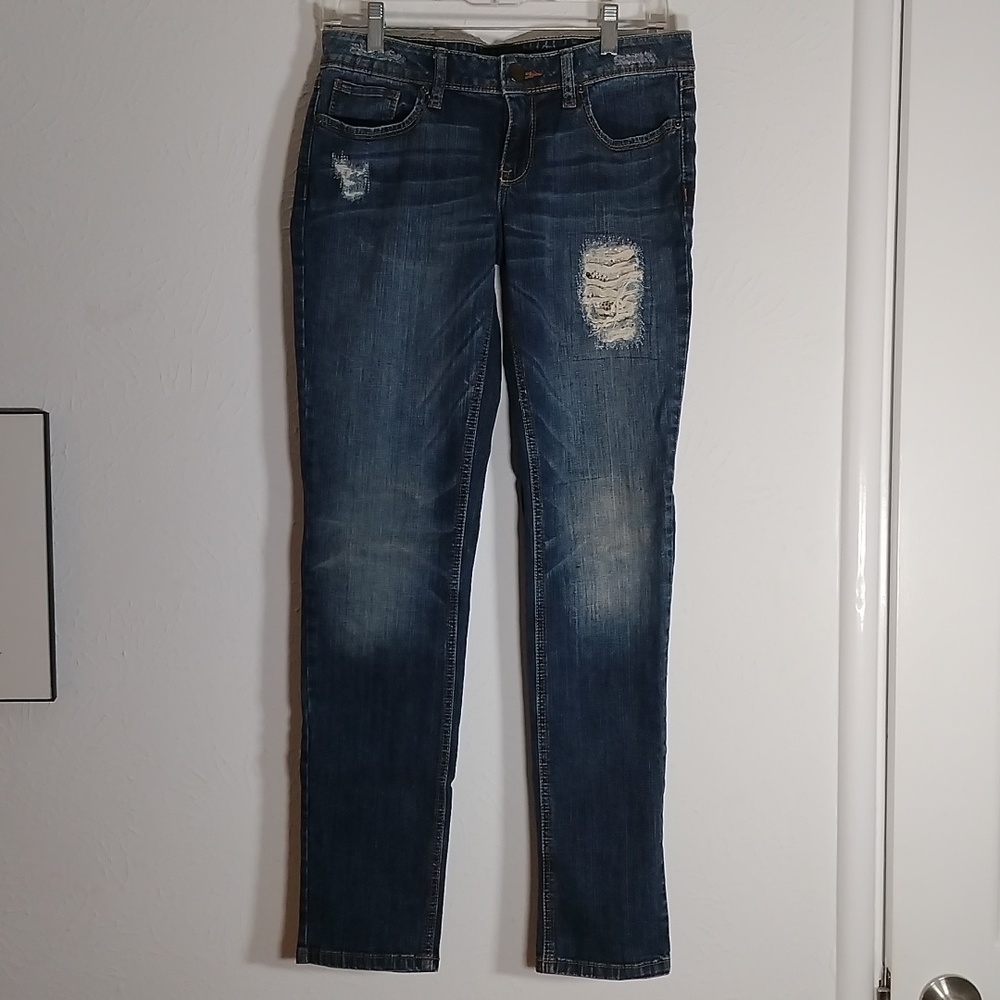Candie's Distressed Dark Blue Skinny Jeans